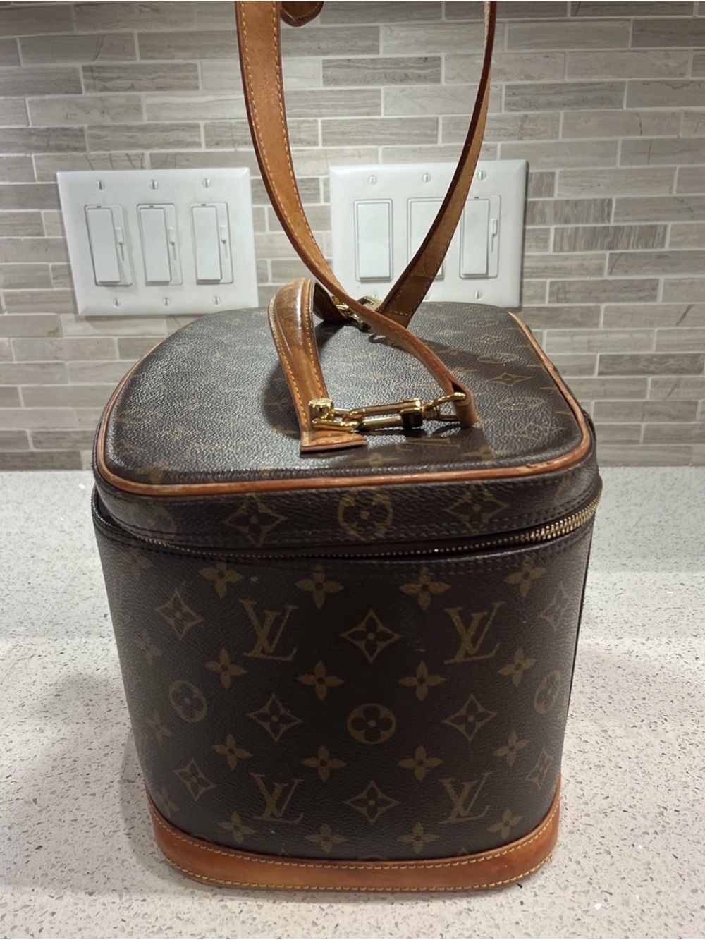 Louis Vuitton Monogram Canvas Train case/ Toiletry Case in Brown and Tan - Picture 13 of 16